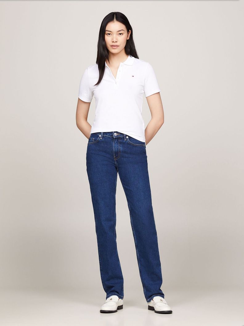 Polo Slim Fit Con Tejido Pique Blanco Tommy Hilfiger-1