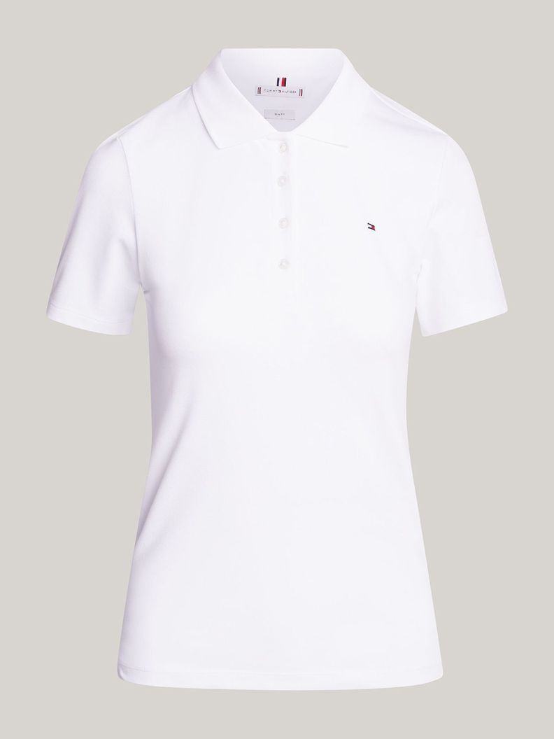Polo Slim Fit Con Tejido Pique Blanco Tommy Hilfiger-4
