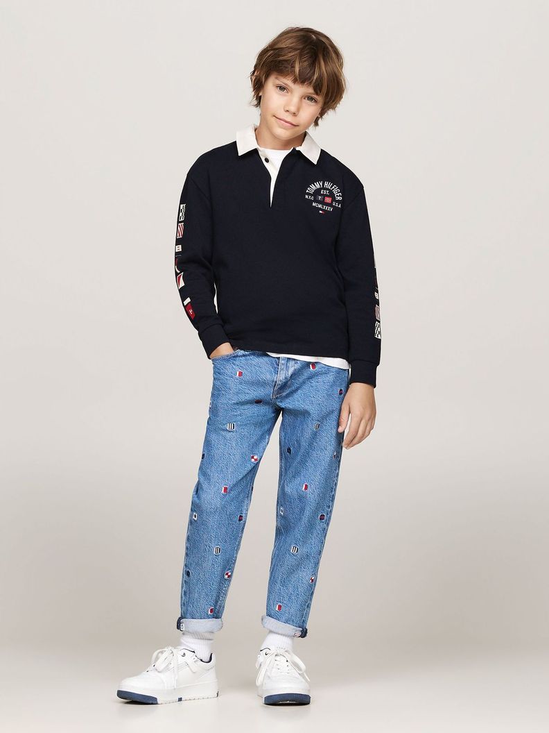 Polo Con Logo De Banderas Azul Tommy Hilfiger-1