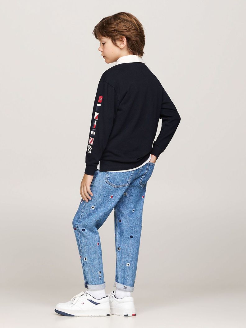 Polo Con Logo De Banderas Azul Tommy Hilfiger-2
