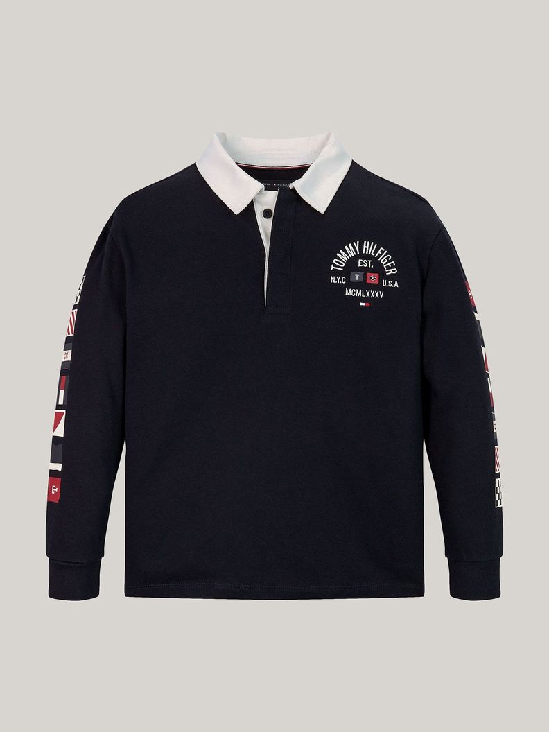 Polo Con Logo De Banderas Azul Tommy Hilfiger-4