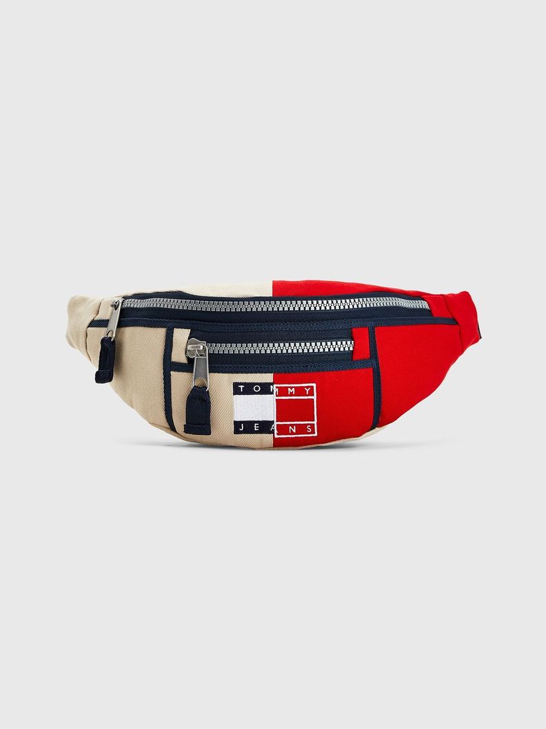 Riñonera Color Block Con Logo Crema Tommy Hilfiger