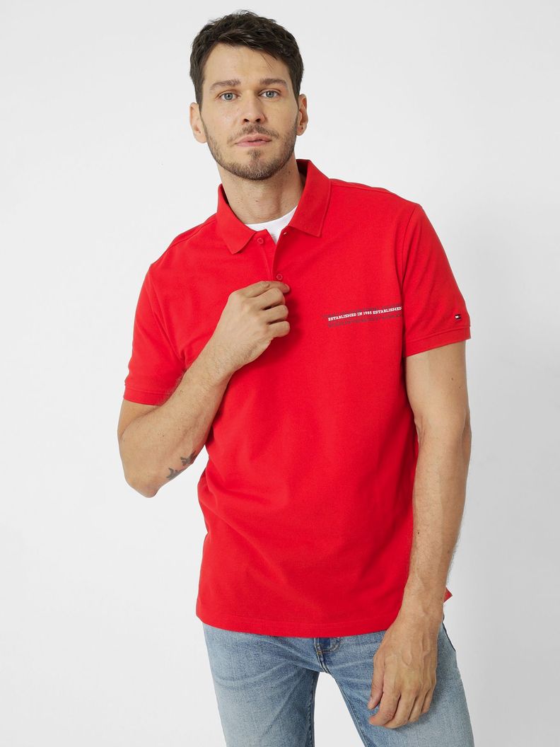 Polo Con Logo Monotipo Rojo Tommy Hilfiger-0