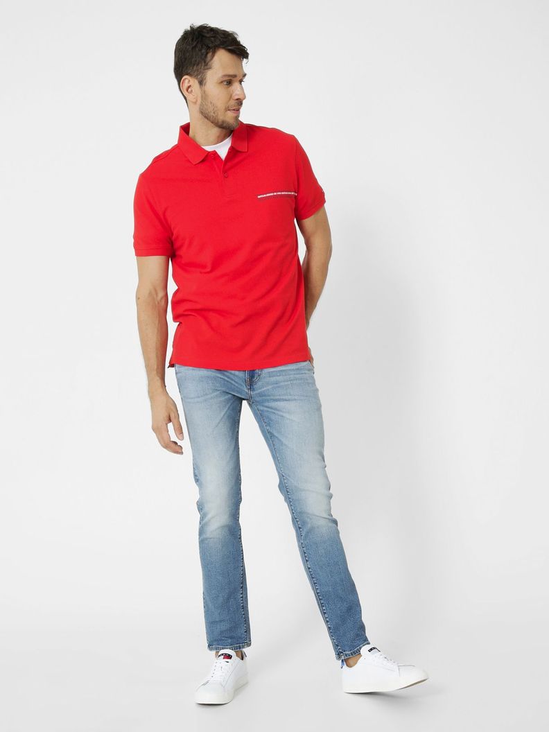 Polo Con Logo Monotipo Rojo Tommy Hilfiger-1