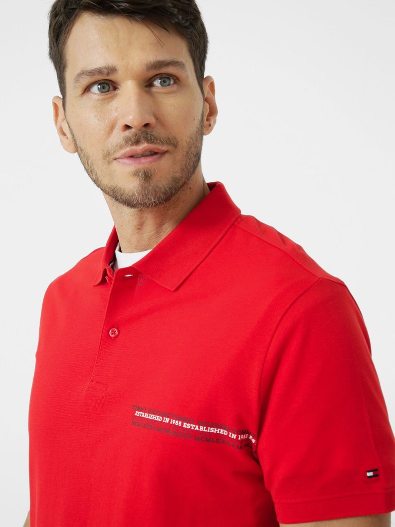 Polo Con Logo Monotipo Rojo Tommy Hilfiger-3