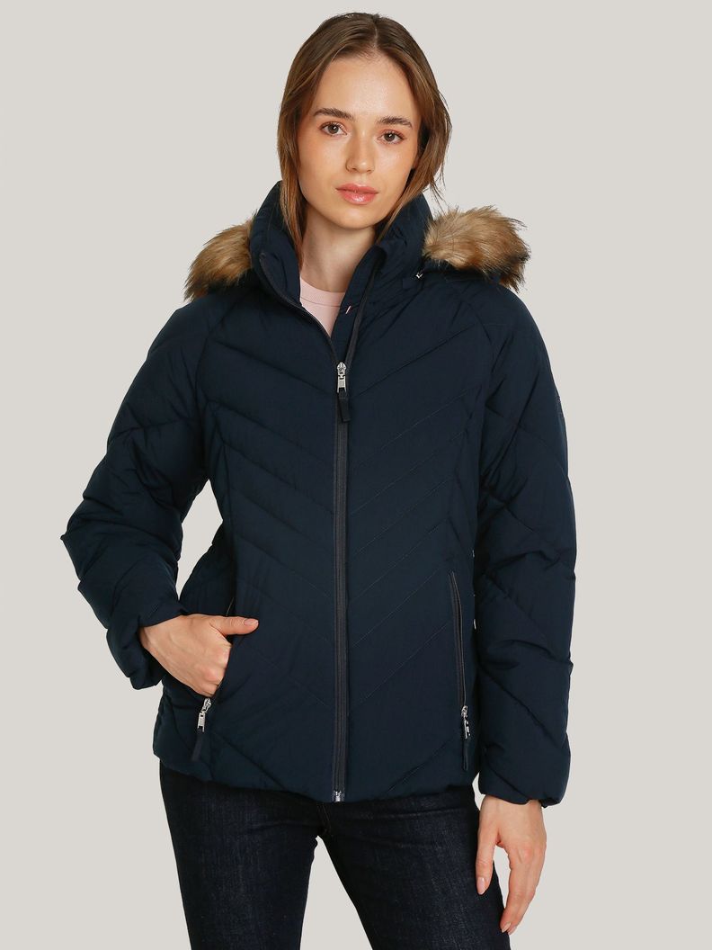 Parka Acolchada Con Gorro Teddy Azul Tommy Hilfiger-0