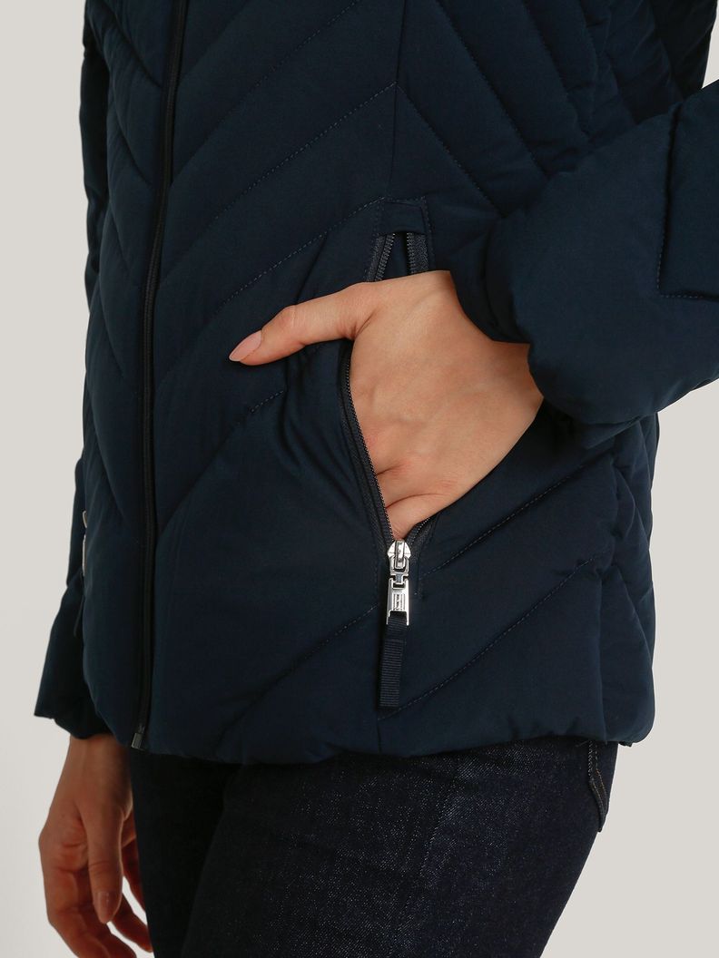 Parka Acolchada Con Gorro Teddy Azul Tommy Hilfiger-4