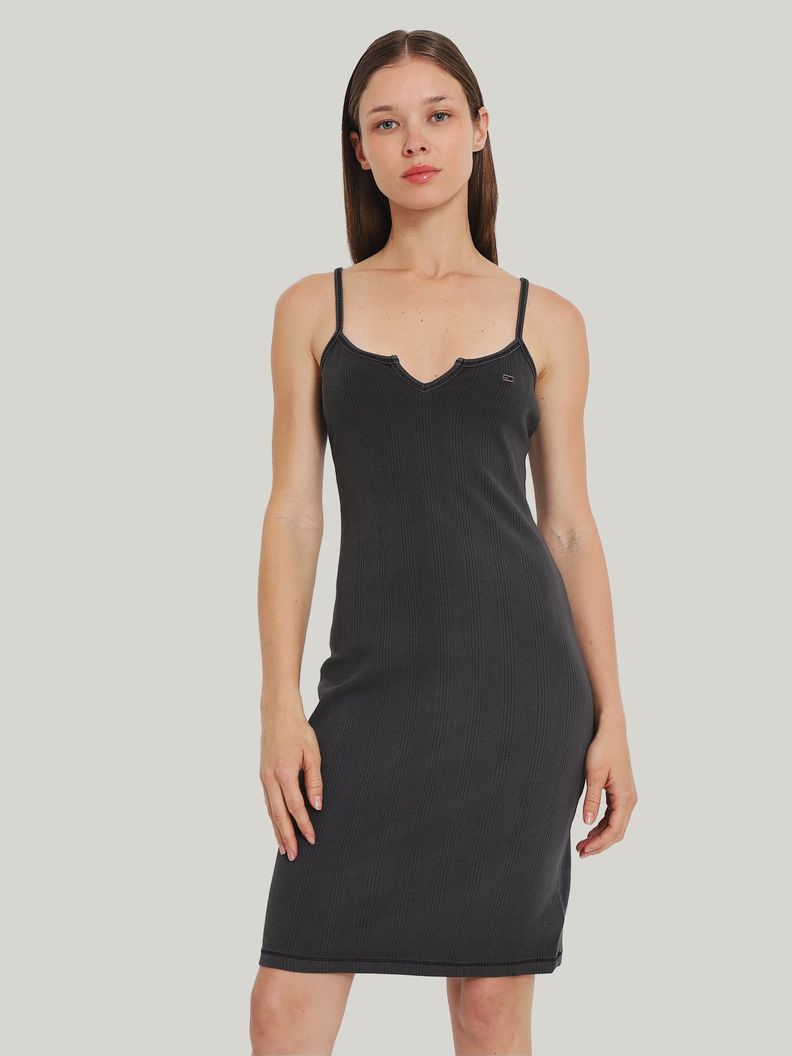 Vestido Strappy Con Logo Negro Tommy Jeans-0