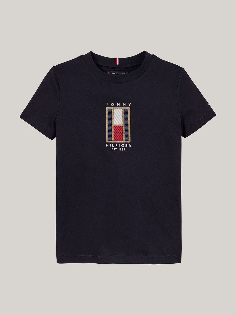 Polera Con Logo De Bandera Bordado Azul Tommy Hilfiger-4