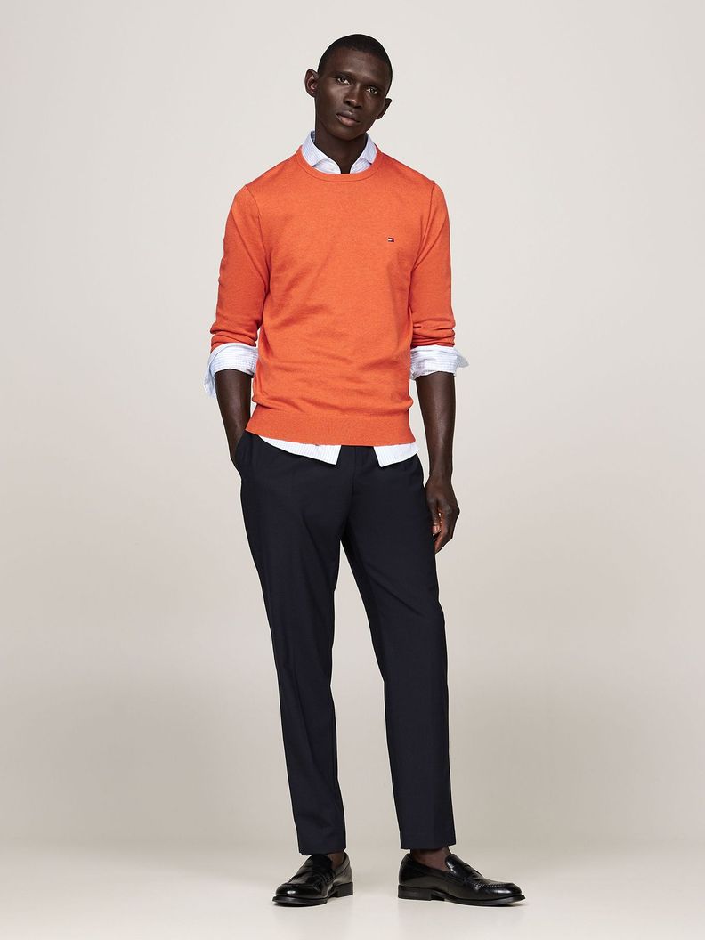 Sweater Básico Signature C-Neck Naranjo Tommy Hilfiger-1