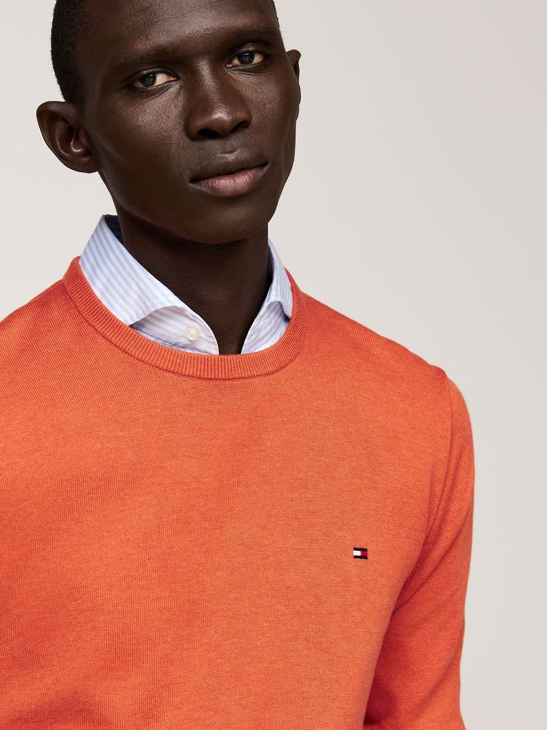 Sweater Básico Signature C-Neck Naranjo Tommy Hilfiger-3