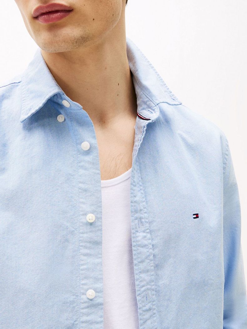 Camisa Oxford Heritage Regular Fit Celeste Tommy Hilfiger-3