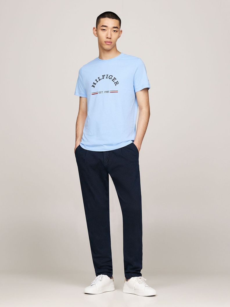 Polera Slim Fit Con Logo Celeste Tommy Hilfiger-1