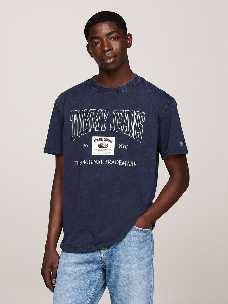 Polera Archive Con Logo Regular Fit Azul Tommy Jeans-0