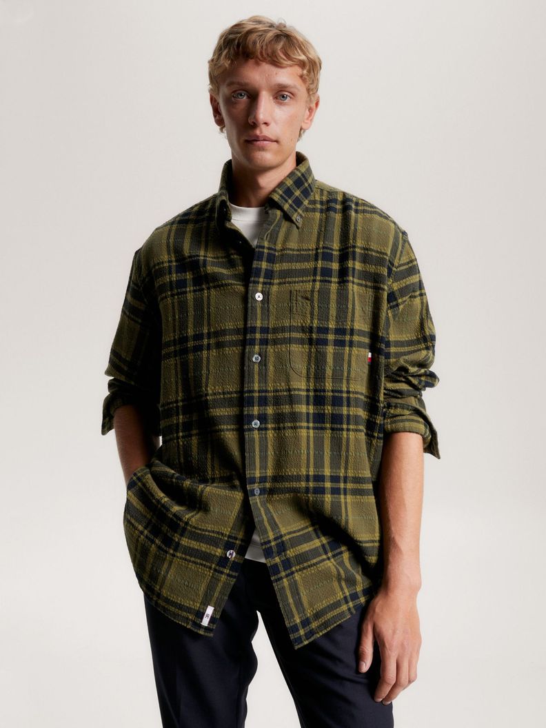 Camisa A Cuadros Escoceses Tonales Verde Tommy Hilfiger-0