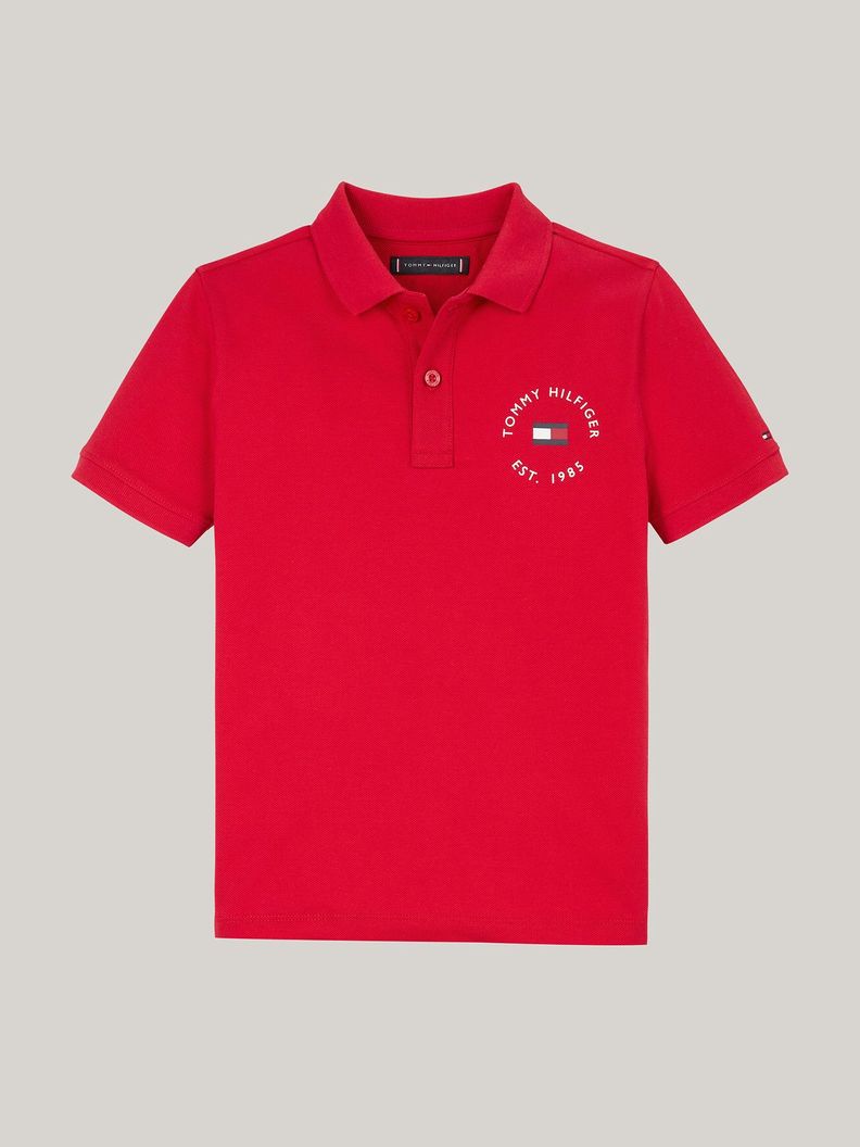Polo De Niño Con Logo Náutico Rojo Tommy Hilfiger-4