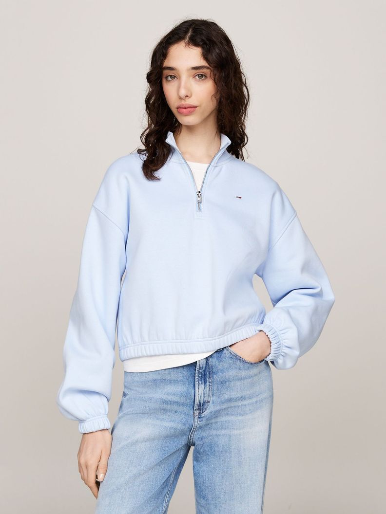 Polerón Cropped Con Cierre Celeste Tommy Hilfiger-0