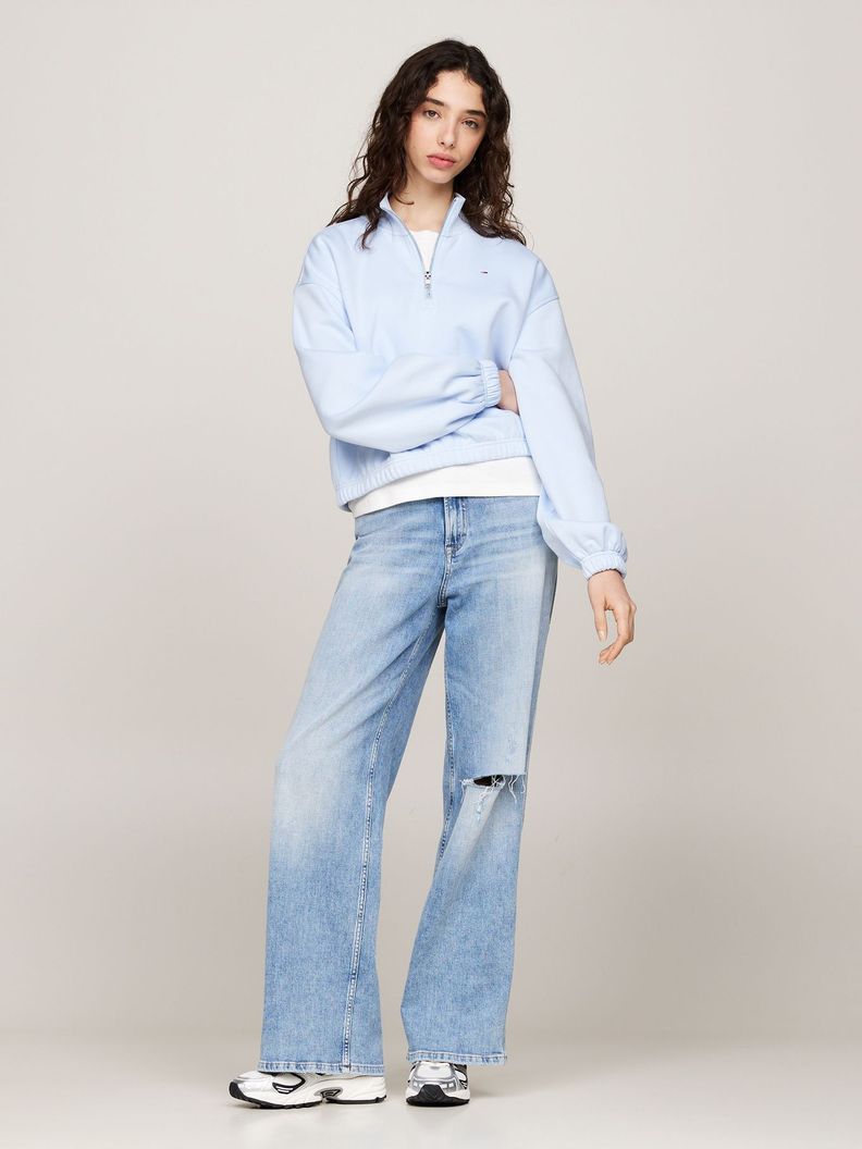 Polerón Cropped Con Cierre Celeste Tommy Hilfiger-1