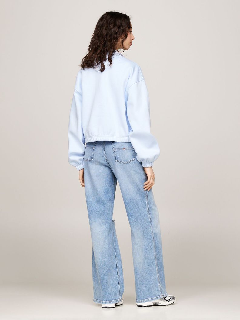 Polerón Cropped Con Cierre Celeste Tommy Hilfiger-2