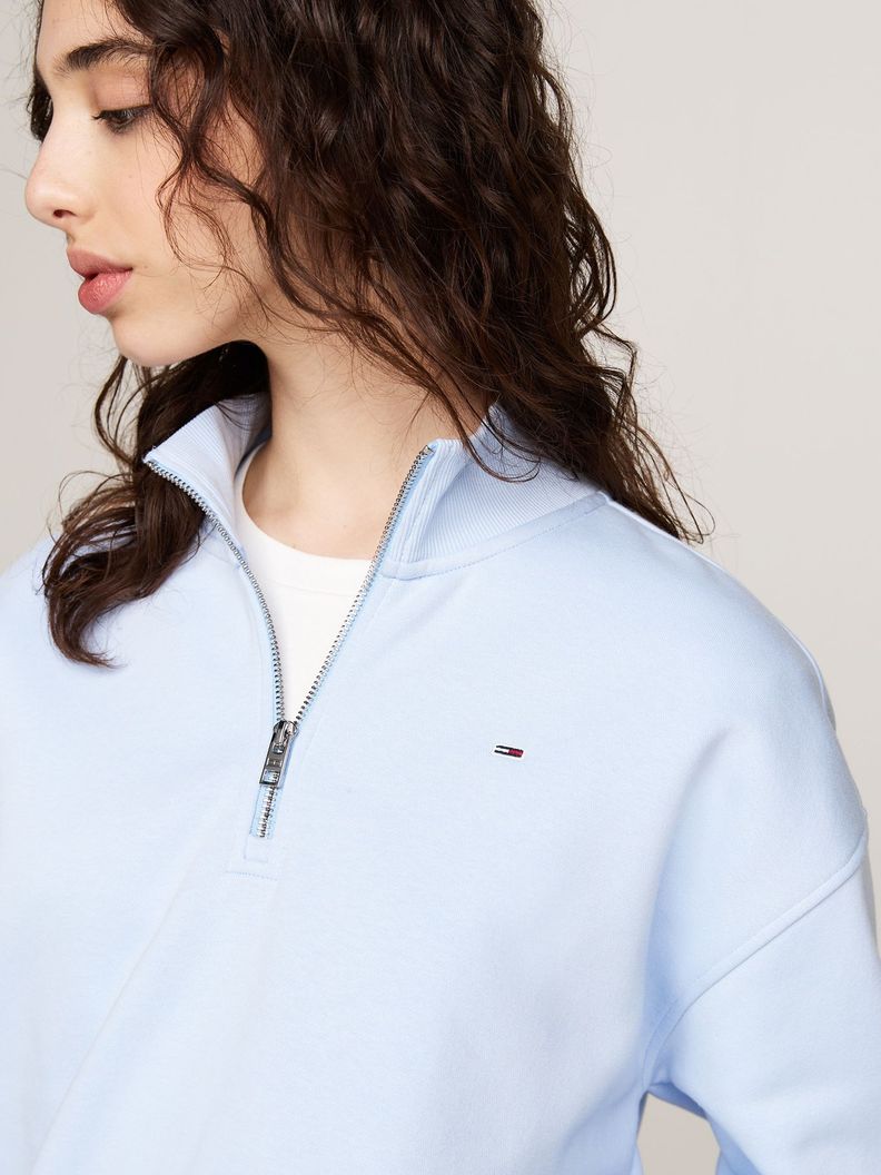 Polerón Cropped Con Cierre Celeste Tommy Hilfiger-3