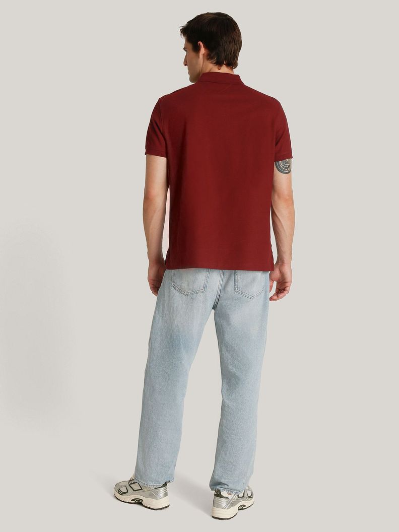 Polo Logo Vertical Corte Regular Burdeo Tommy Hilfiger-2