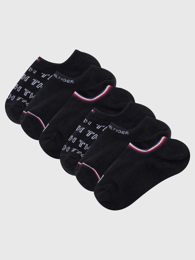 Pack 6 Calcetin Sport Print Logo Negro Tommy Hilfiger-0