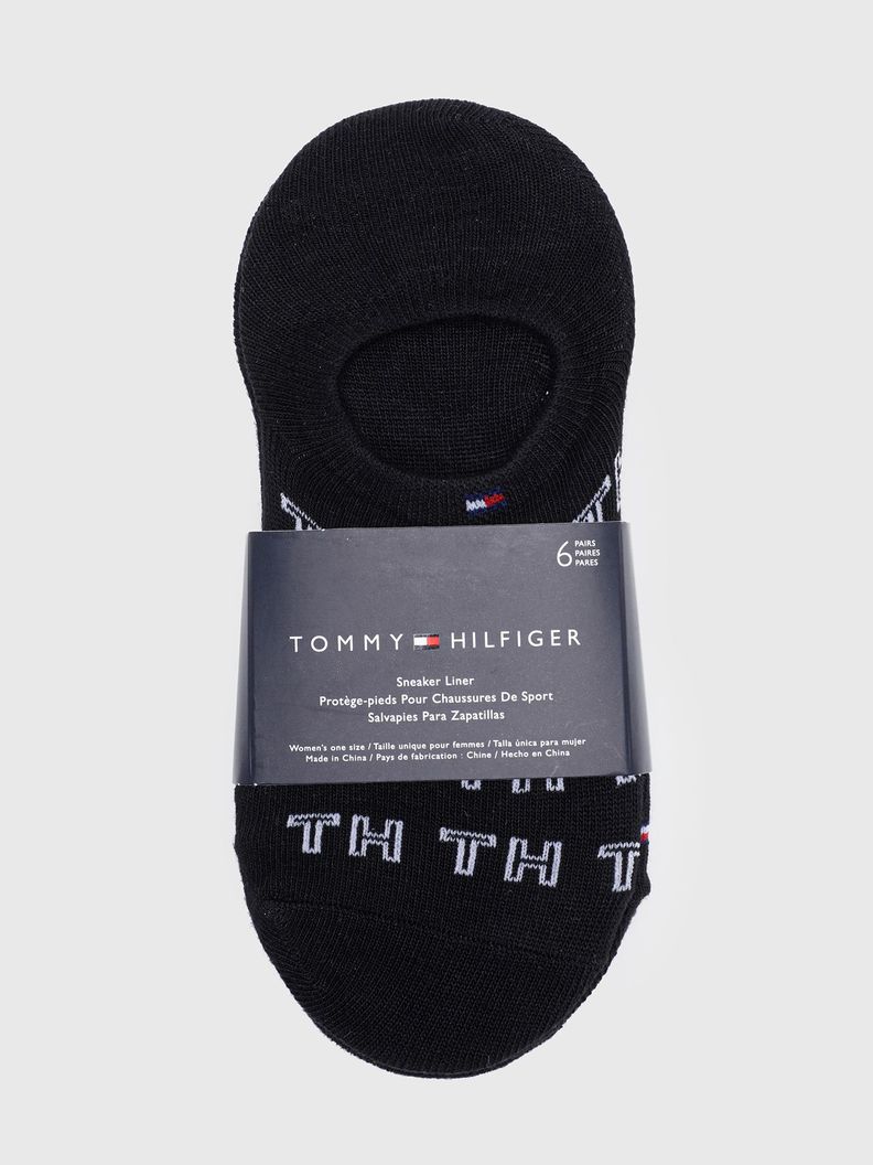 Pack 6 Calcetin Sport Print Logo Negro Tommy Hilfiger-1
