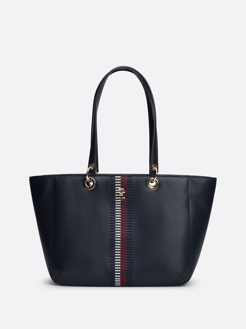 Tote Con Monograma Th Azul Tommy Hilfiger-0