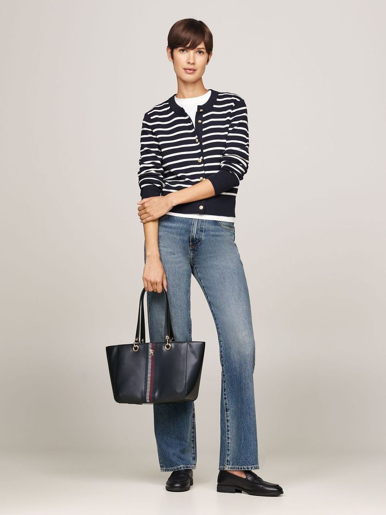 Tote Con Monograma Th Azul Tommy Hilfiger-1
