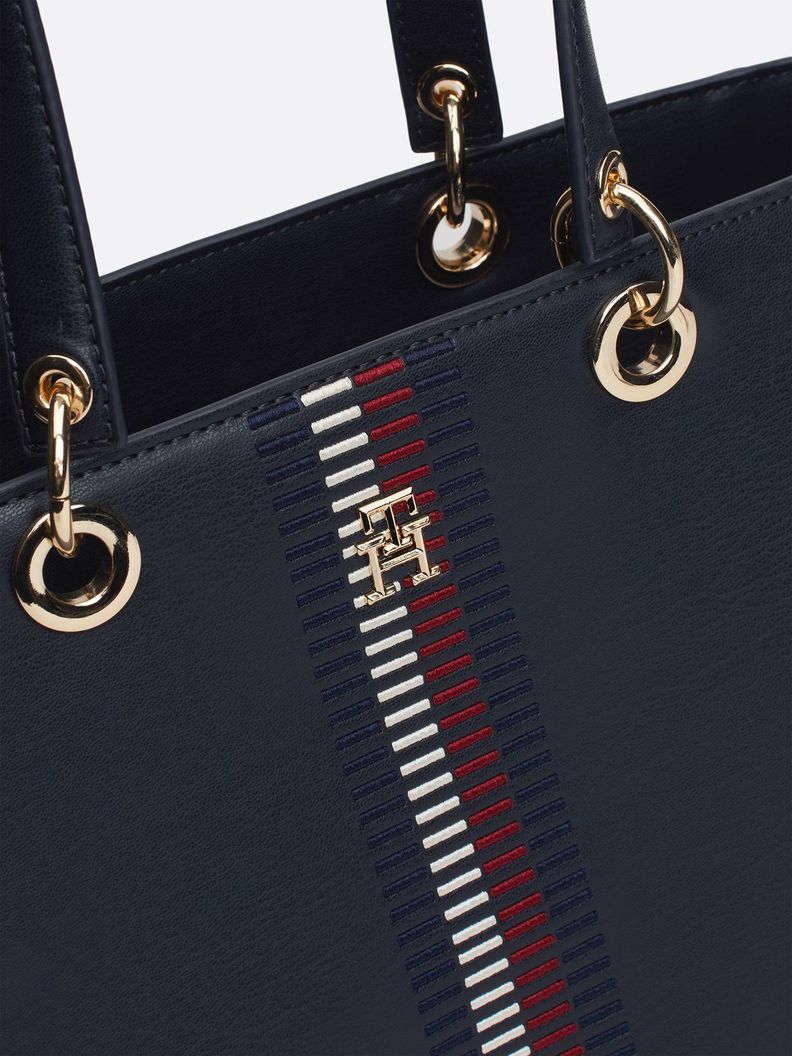 Tote Con Monograma Th Azul Tommy Hilfiger-3