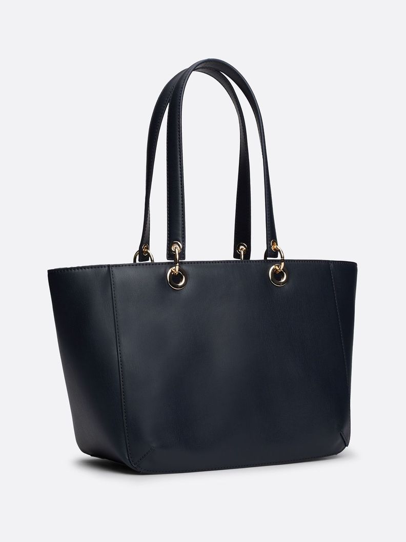 Tote Con Monograma Th Azul Tommy Hilfiger-4