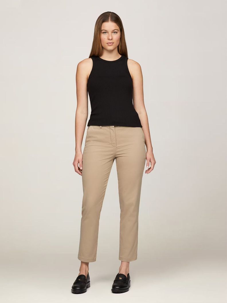 Pantalón Stretch Chino Slim Fit Beige Tommy Hilfiger-0