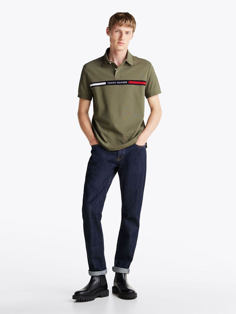 Polo Chest Insert Logo Verde Tommy Hilfiger-1
