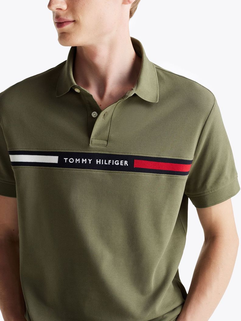 Polo Chest Insert Logo Verde Tommy Hilfiger-3