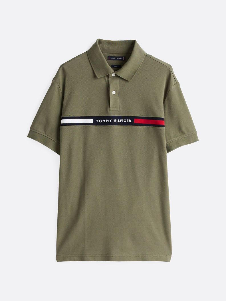 Polo Chest Insert Logo Verde Tommy Hilfiger-4