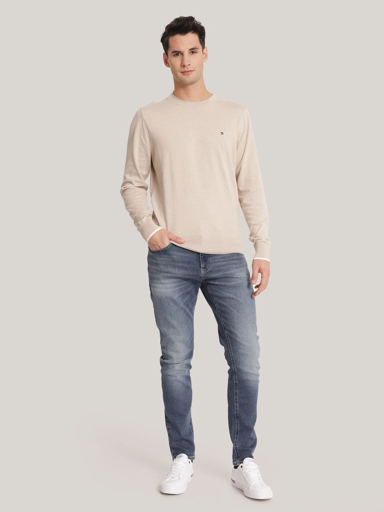 Sweater De Punto Mouliné C-Neck Beige Tommy Hilfiger-1