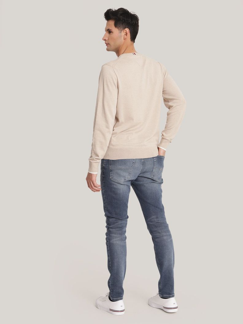 Sweater De Punto Mouliné C-Neck Beige Tommy Hilfiger-2
