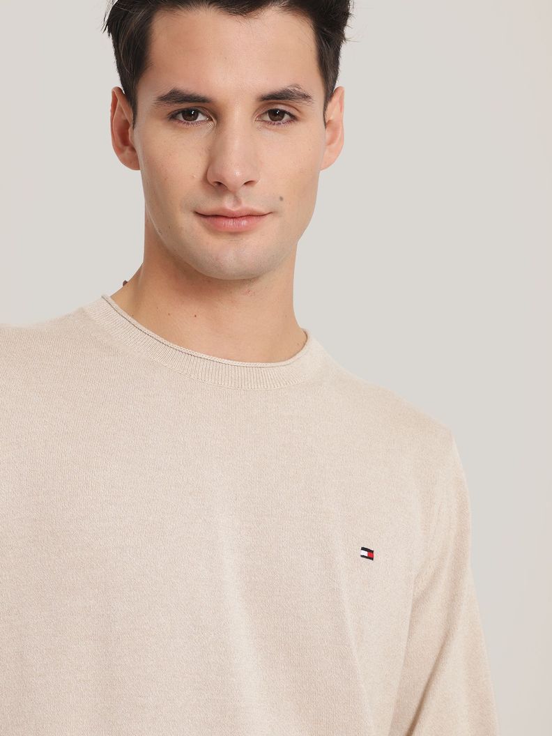 Sweater De Punto Mouliné C-Neck Beige Tommy Hilfiger-3