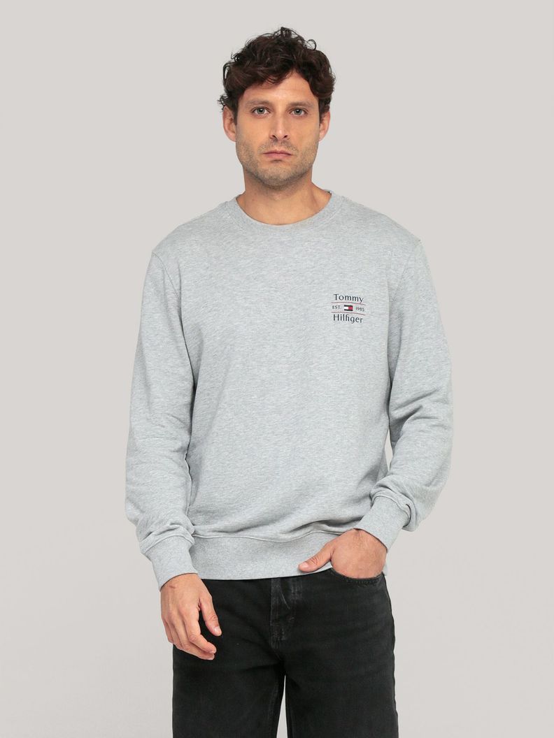 Poleron Solid Stack Logo Gris S