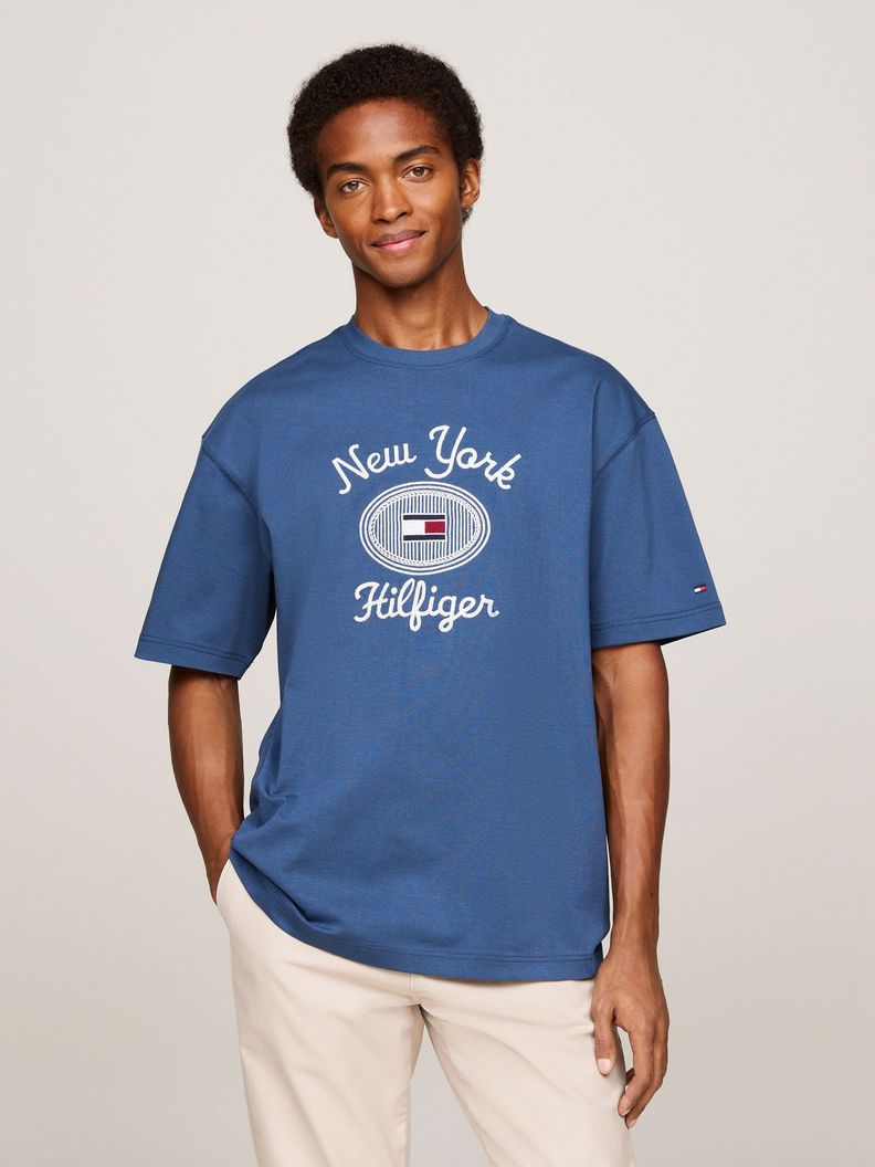 Polera Con Logo Nyc Bordado Azul Tommy Hilfiger-0