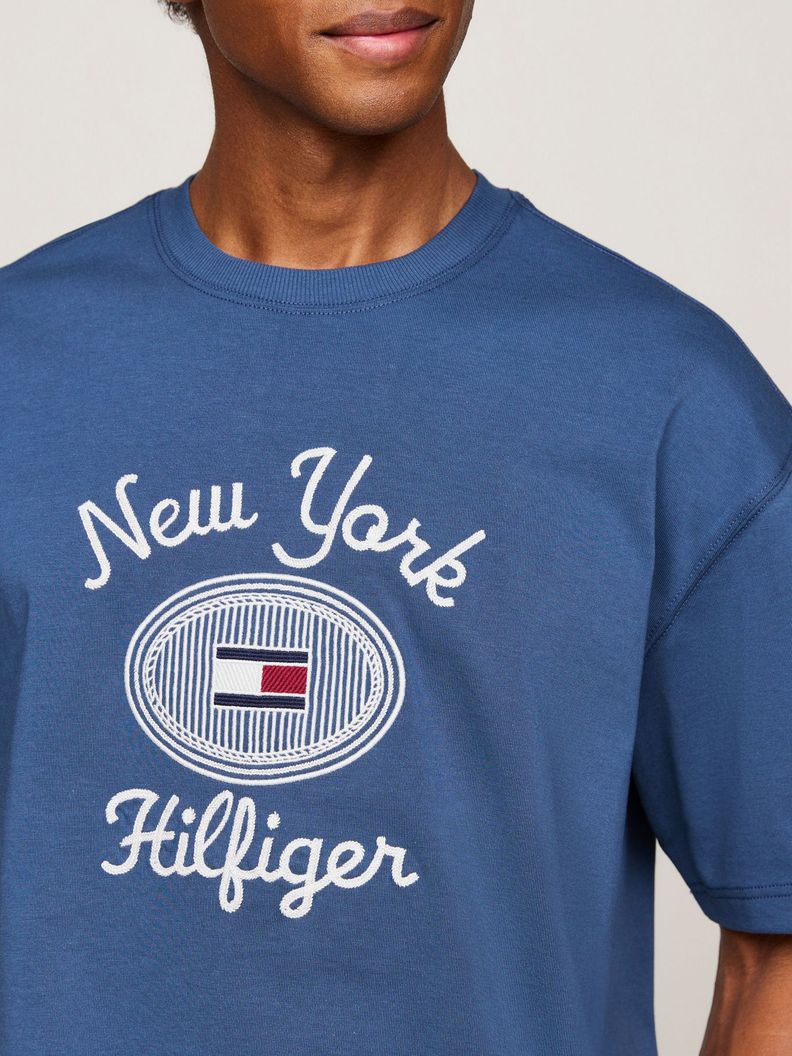 Polera Con Logo Nyc Bordado Azul Tommy Hilfiger-3