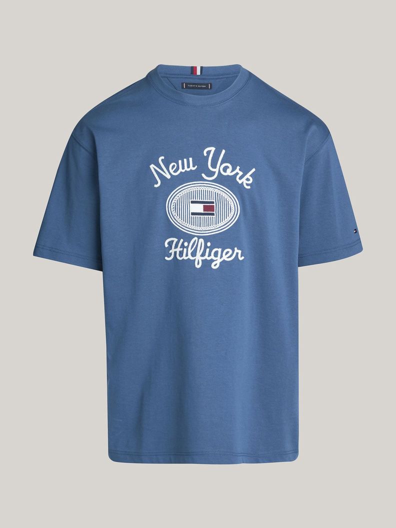 Polera Con Logo Nyc Bordado Azul Tommy Hilfiger-4