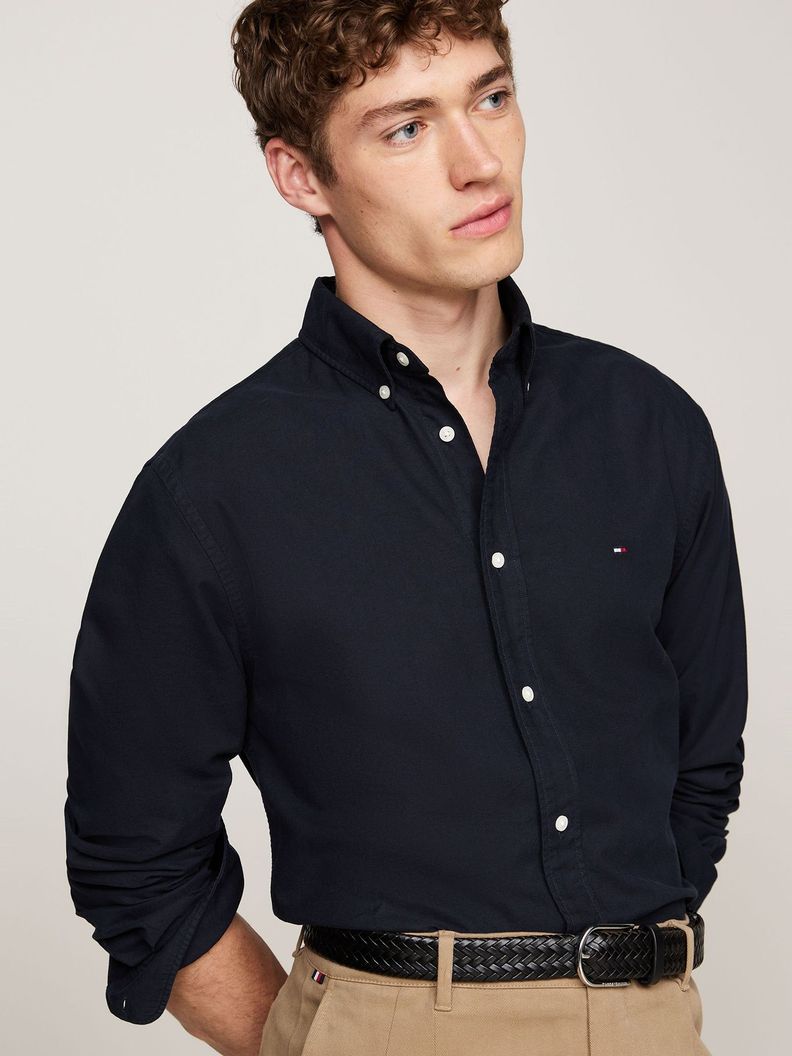 Camisa Oxford Regular Fit Azul Tommy Hilfiger-3