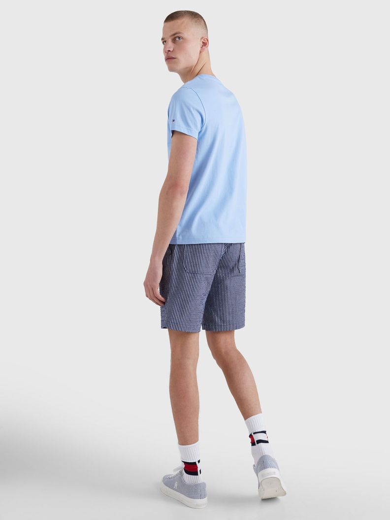 Polera Organic/Con Logo Slim Fit Celeste Tommy Hilfiger-2