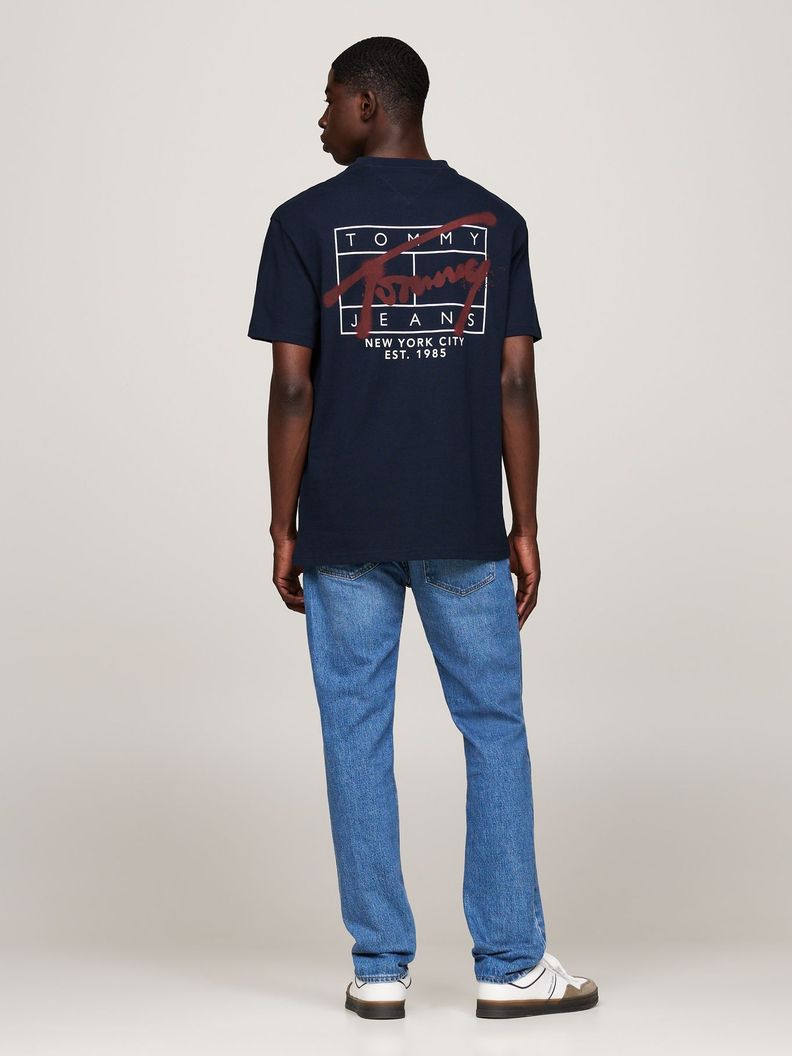 Polera Logo Estilo Grafiti Regular Azul Tommy Hilfiger-2