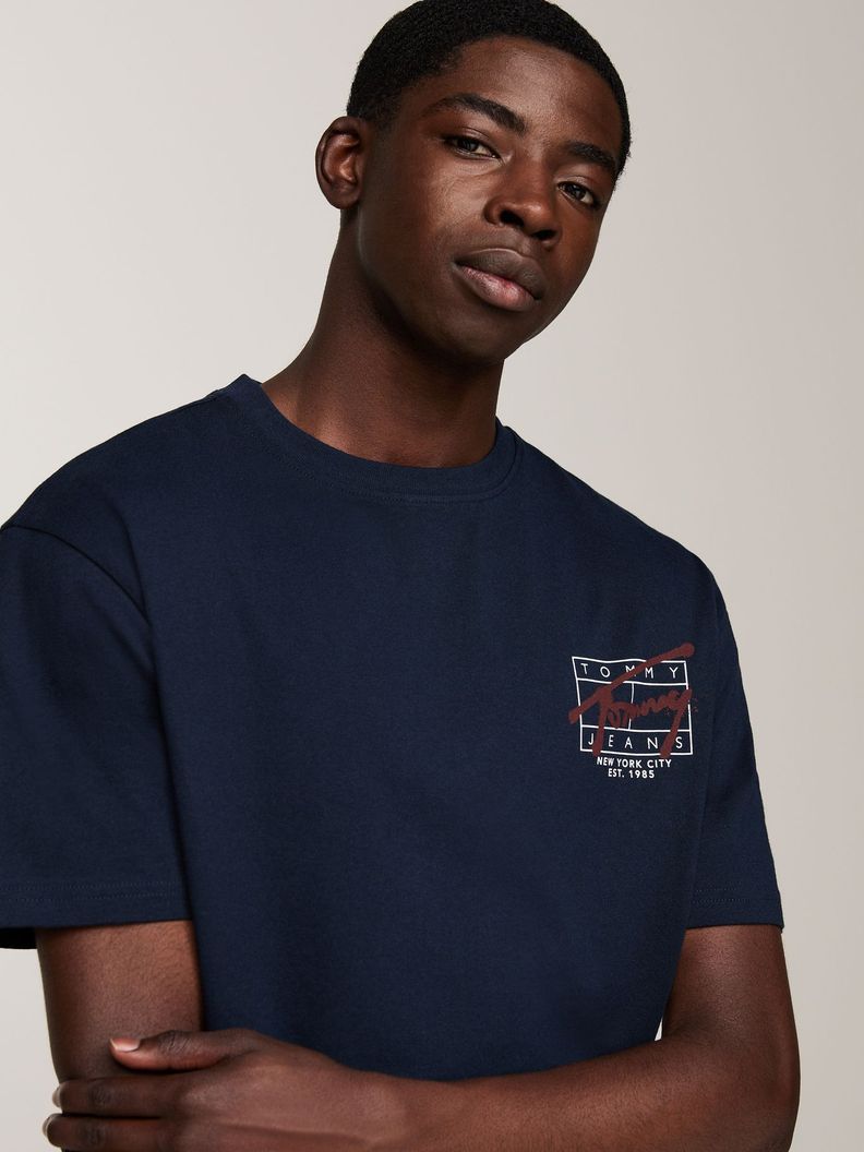 Polera Logo Estilo Grafiti Regular Azul Tommy Hilfiger-3