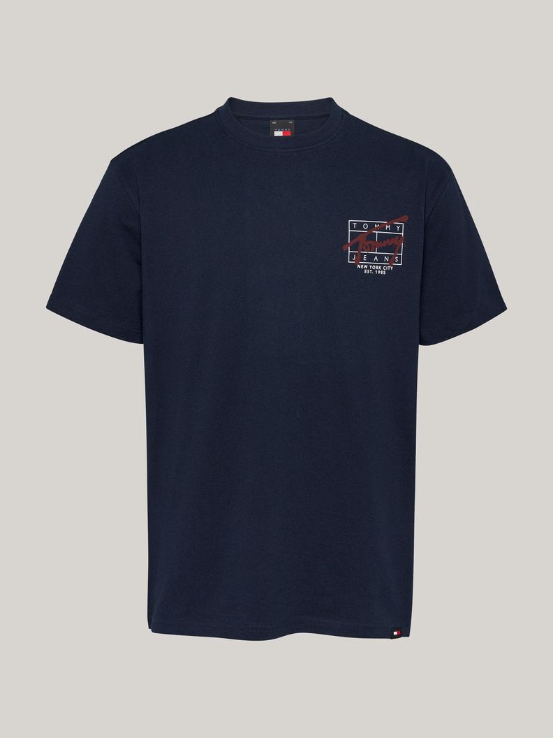 Polera Logo Estilo Grafiti Regular Azul Tommy Hilfiger-4