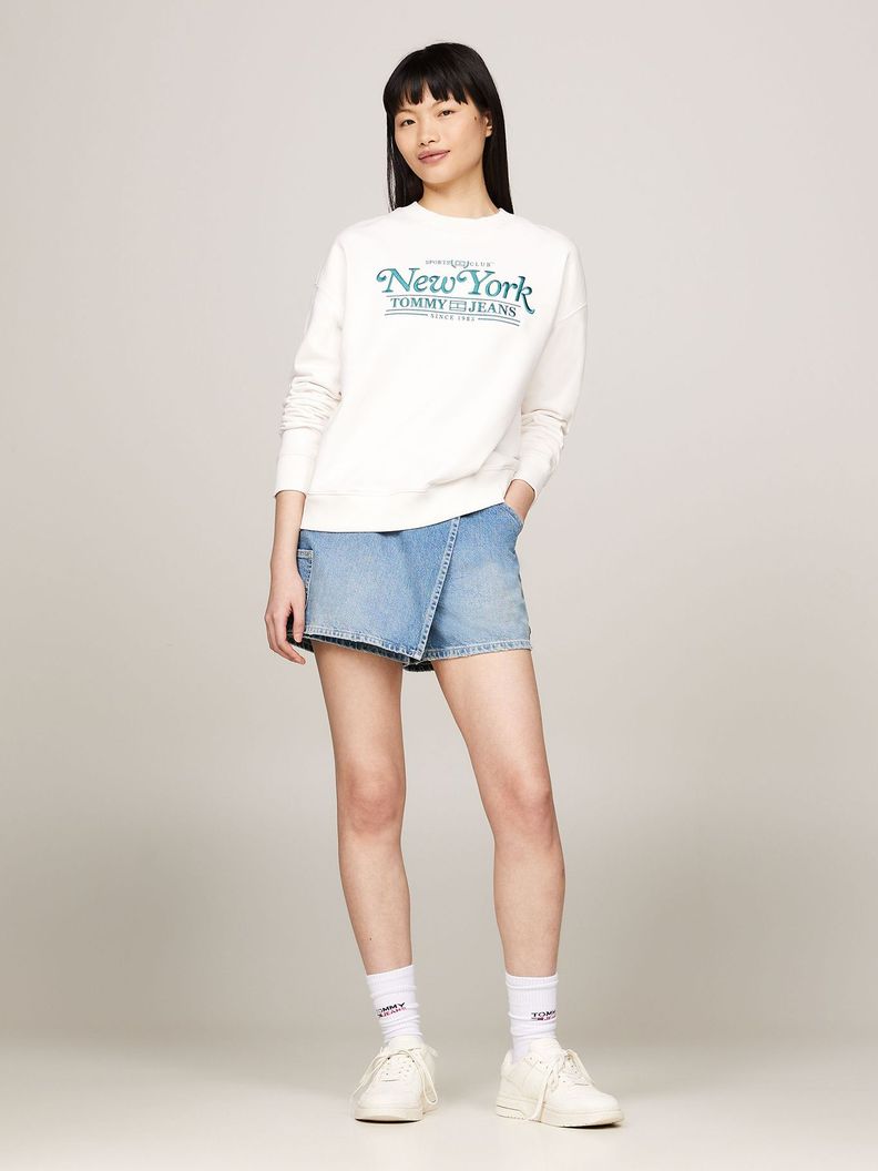 Polerón Relaxed Varsity Logo Blanco Tommy Jeans-1