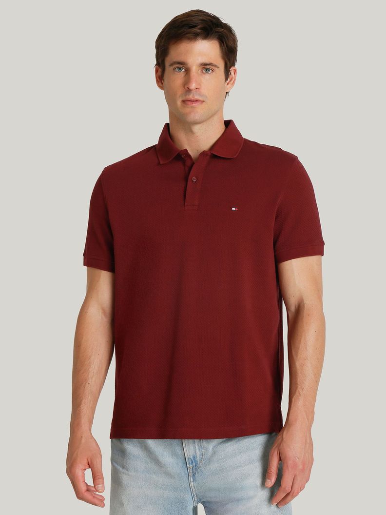 Polo Waffle Con Logo Regular Fit Rojo Tommy Hilfiger-0