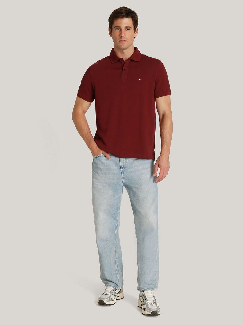 Polo Waffle Con Logo Regular Fit Rojo Tommy Hilfiger-1